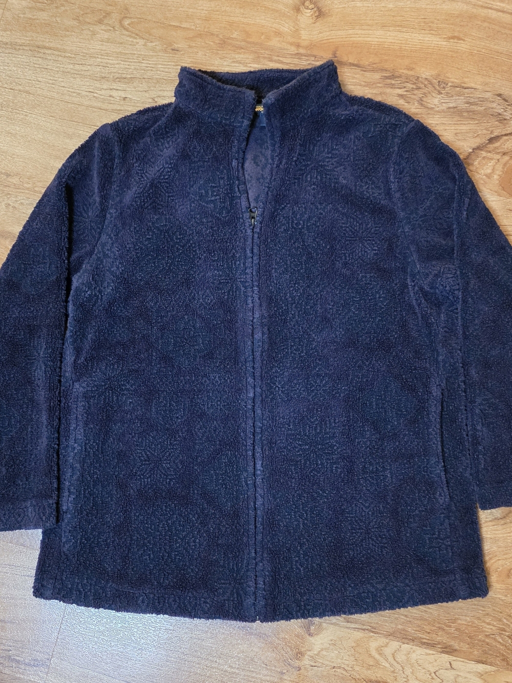 Vintage 90s Woolrich Purple Textured Jaquard Zip Up Fleece